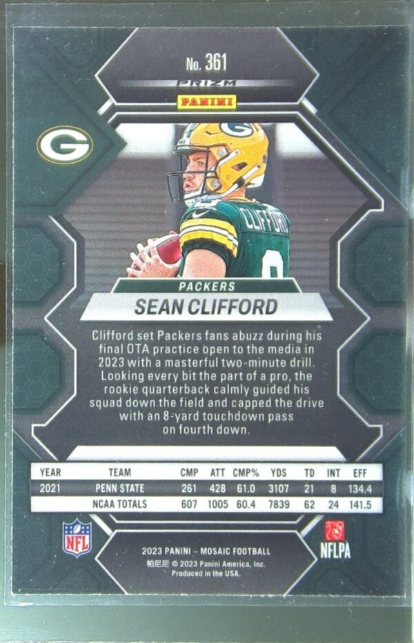 2023 Mosaic Sean Clifford Mosaic #361 Packers - Image 3
