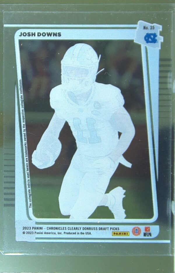 2023 Panini Chronicles Draft Picks Josh Downs RC #35 Heels Clearly Donruss - Image 3