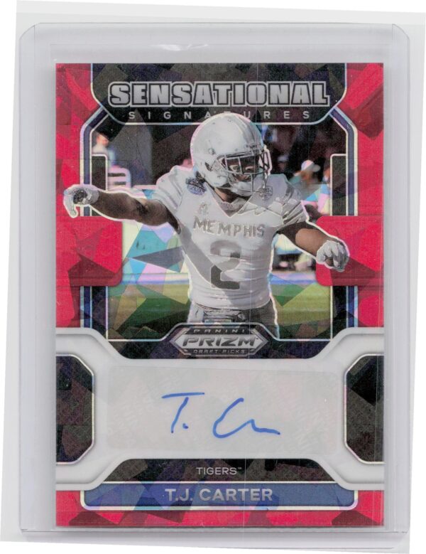 2023 Panini Chronicles Draft Picks T.J. Carter Red Ice Auto #SS-TJC Memphis