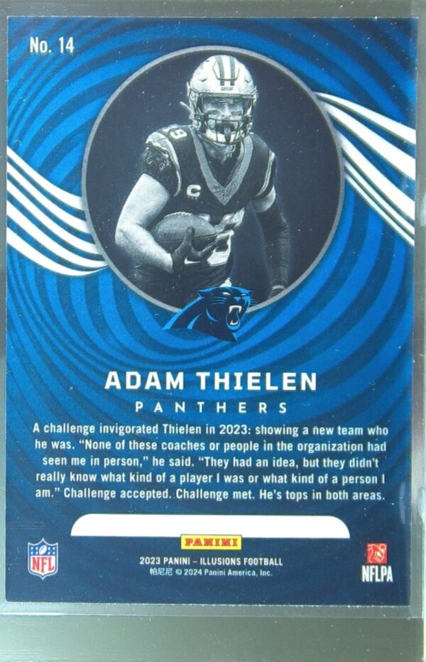 2023 Panini Illusions Adam Thielen Orange Trophy Collection #14 Panthers - Image 3