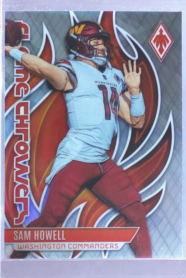 2023 Panini Phoenix Sam Howell #FLA-15 Commanders Flame Throwers Silver Seismic