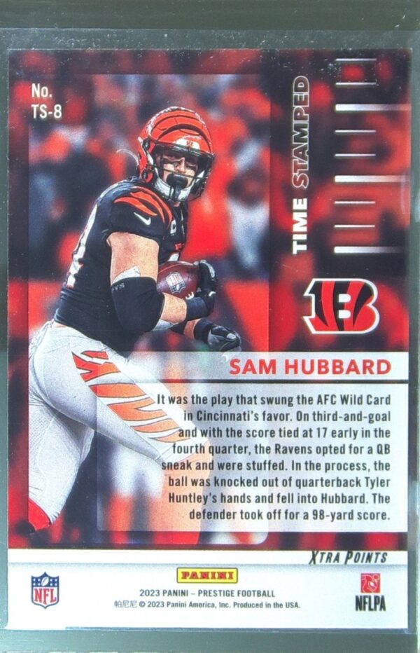2023 Panini Prestige Sam Hubbard #TS-8 Bengals Time Stamped - Image 3