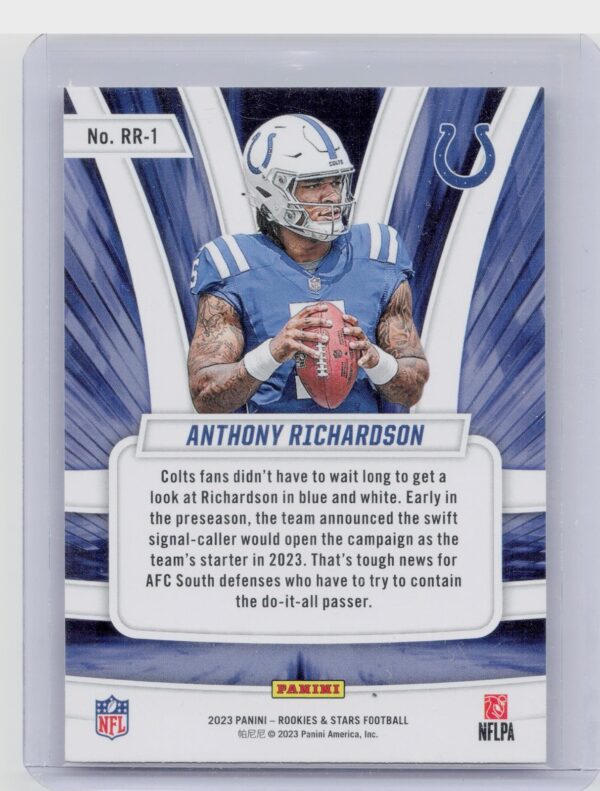 2023 Panini Rookies & Stars Anthony Richardson Rookie Rush #RR-1 Colts - Image 3