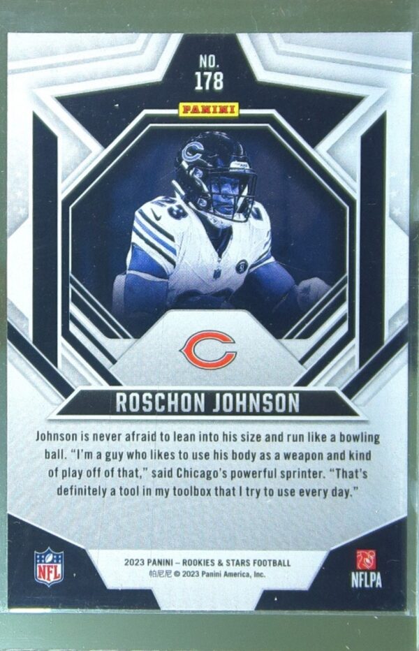 2023 Panini Rookies & Stars Roschon Johnson Green RC #178 Bears - Image 3