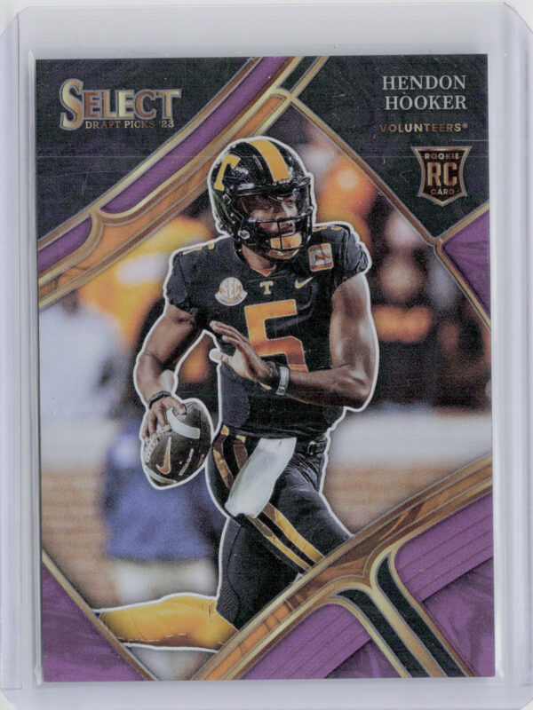 2023 Panini Select Draft Picks Hendon Hooker Purple Prizm SN75 #115 Volunteers