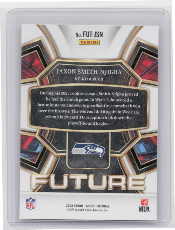 2023 Panini Select Jaxon Smith-Njigba Future Rookie FUT-J/ Seahawks - Image 3
