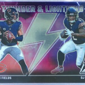 2023 Panini Zenith DJ Moore / Justin Fields #5 Bears Thunder and Lightning