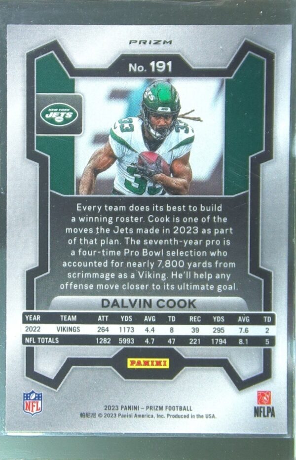2023 Prizm Dalvin Cook Green Wave #191 Jets - Image 3