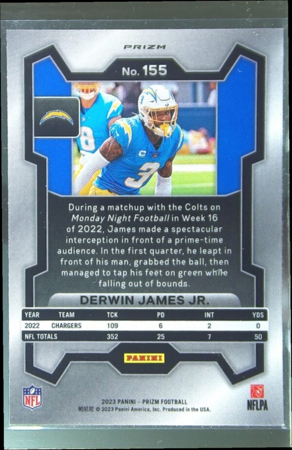 2023 Prizm Derwin James Jr. Green #155 Chargers - Image 3