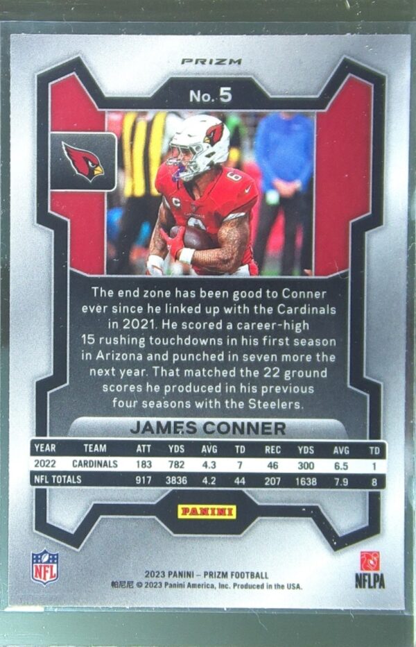 2023 Prizm James Conner Silver #5 Cardinals - Image 3