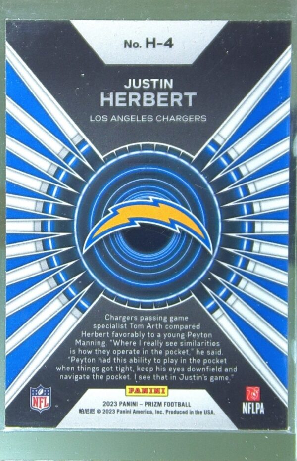 2023 Prizm Justin Herbert #H-4 Chargers Hype - Image 3