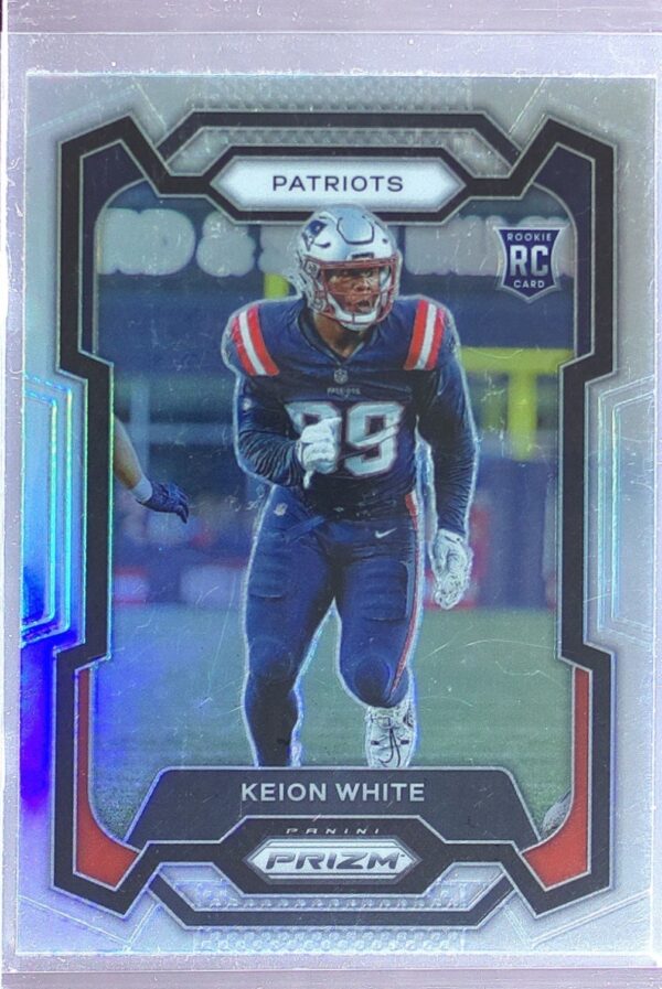 2023 Prizm Keion White Silver RC #371 Patriots