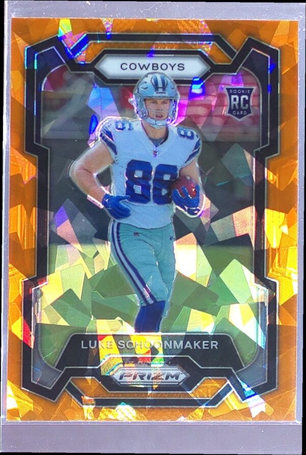 2023 Prizm Luke Schoonmaker Orange Ice RC #325 Cowboys