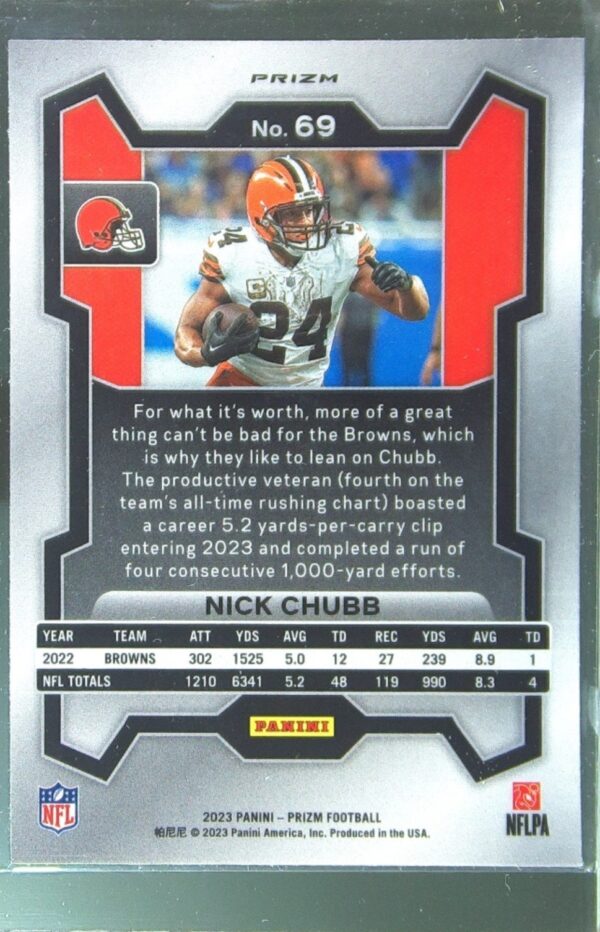 2023 Prizm Nick Chubb Green Wave #69 Browns - Image 3