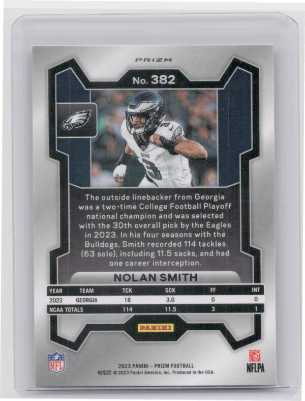 2023 Prizm Nolan Smith Silver #382 Eagles - Image 3