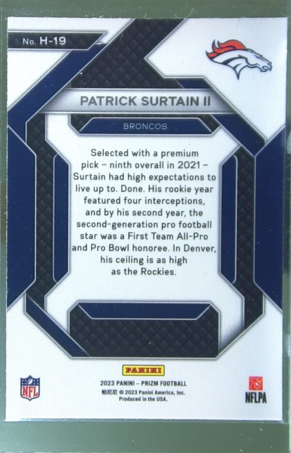 2023 Prizm Patrick Surtain II #H-19 Broncos Emergent - Image 3