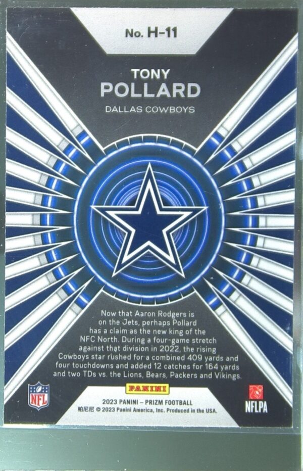 2023 Prizm Tony Pollard #H-11 Cowboys Hype - Image 3