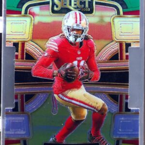 2023 Select Brandon Aiyuk Green and Yellow Prizms Die Cuts #89 49ers