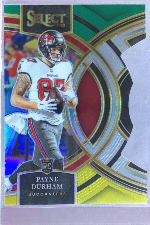 2023 Select Payne Durham Green and Yellow Prizms Die Cuts RC #155 Buccaneers