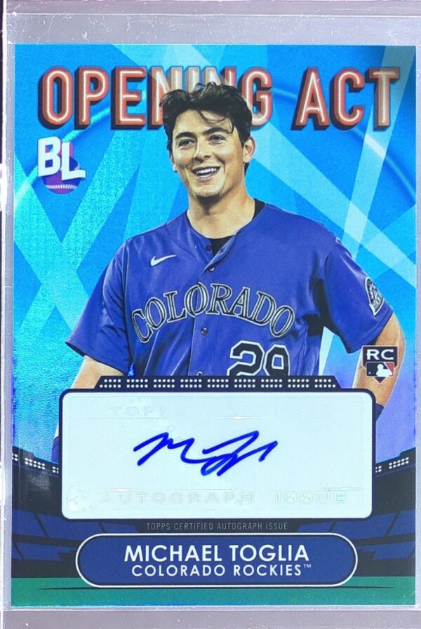 2023 Topps Big League Michael Toglia Auto RC #OAA-MT Rockies Opening Act Signed