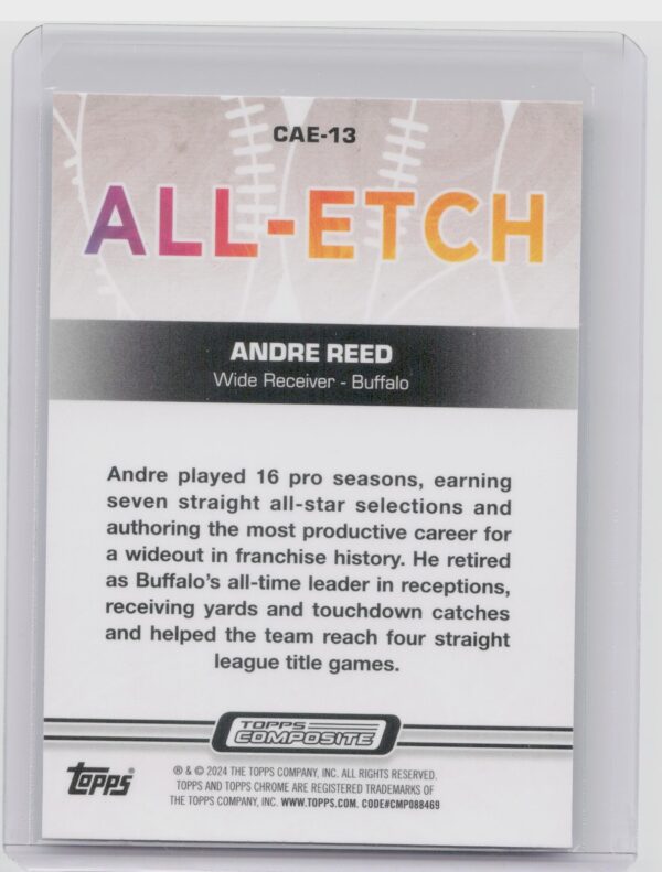 2023 Topps Composite Andre Reed #CAE-13 Bills Chrome All Etch - Image 3