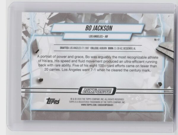 2023 Topps Composite Bo Jackson #RG-17 Raiders Resurgence Grounded - Image 3