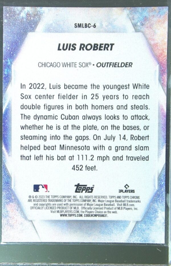 2023 Topps Luis Robert #SMLBC-6 Sox Stars of MLB Chrome - Image 3