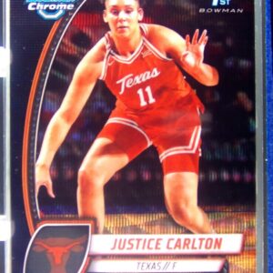 2024-25 Bowman University Chrome Justice Carlton Black Wave Refractor #38