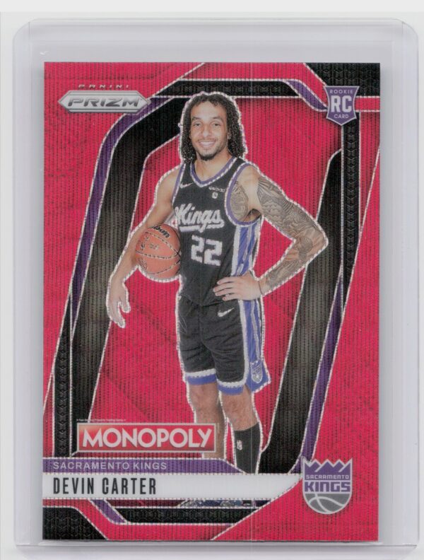 2024-25 Panini Prizm Monopoly Devin Carter Red Prizms RC #39 Kings