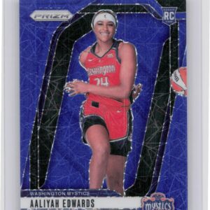 2024-25 Panini Prizm WNBA Aaliyah Edwards Blue Velocity Prizms RC #142 Mystics