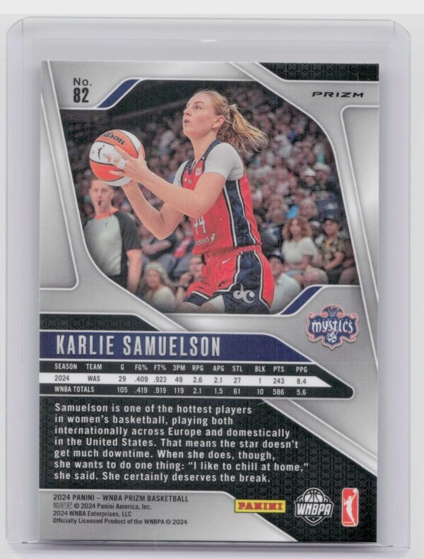 2024-25 Panini Prizm WNBA Karlie Samuelson Ice Prizms #82 Mystics - Image 3