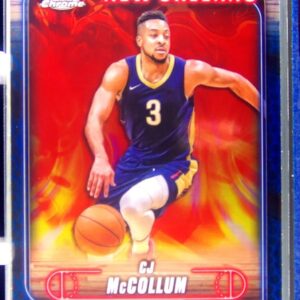 2024-25 Topps Chrome CJ McCollum Blue Basketball Refractor #157 Pelicans