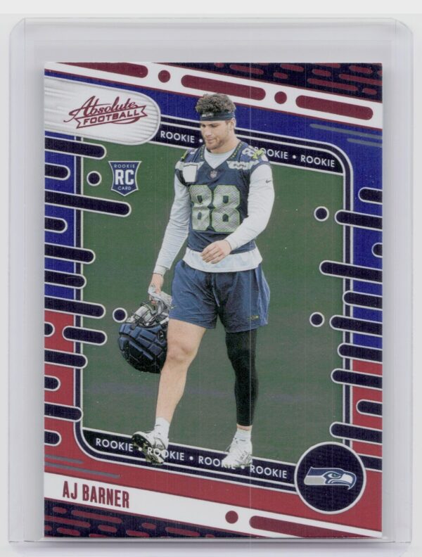2024 Absolute AJ Barner Red and Blue RC 184 Seahawks
