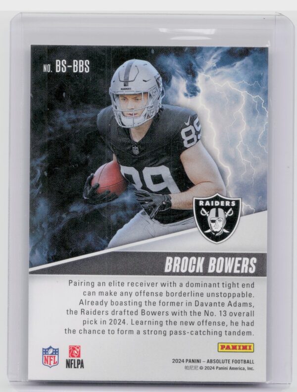 2024 Absolute Brock Bowers RC BS-BBS Raiders By Storm - Image 3