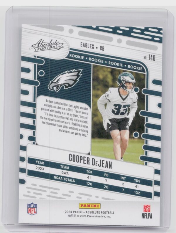 2024 Absolute Cooper Dejean RC 140 Eagles - Image 3