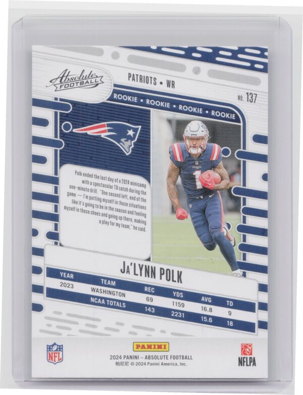 2024 Absolute Ja'Lynn Polk RC 137 Patriots - Image 3