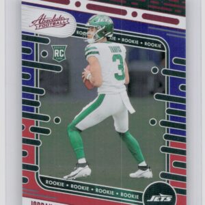 2024 Absolute Jordan Travis Red and Blue RC 195 Jets