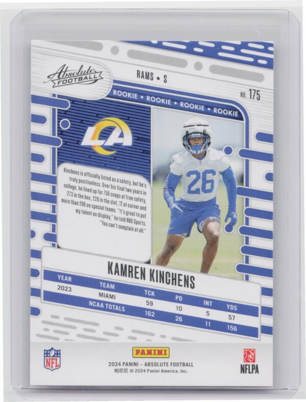 2024 Absolute Kamren Kinchens Red and Blue RC 175 Rams - Image 3