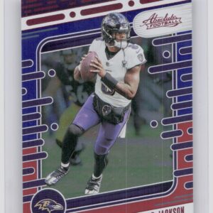 2024 Absolute Lamar Jackson Red and Blue RC 9 Ravens