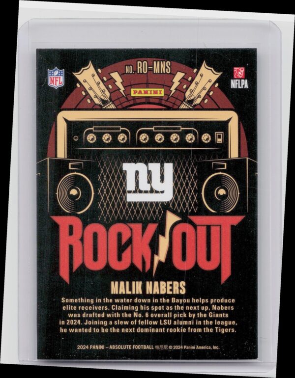 2024 Absolute Malik Nabers Rock Out RO-MNS Giants - Image 3