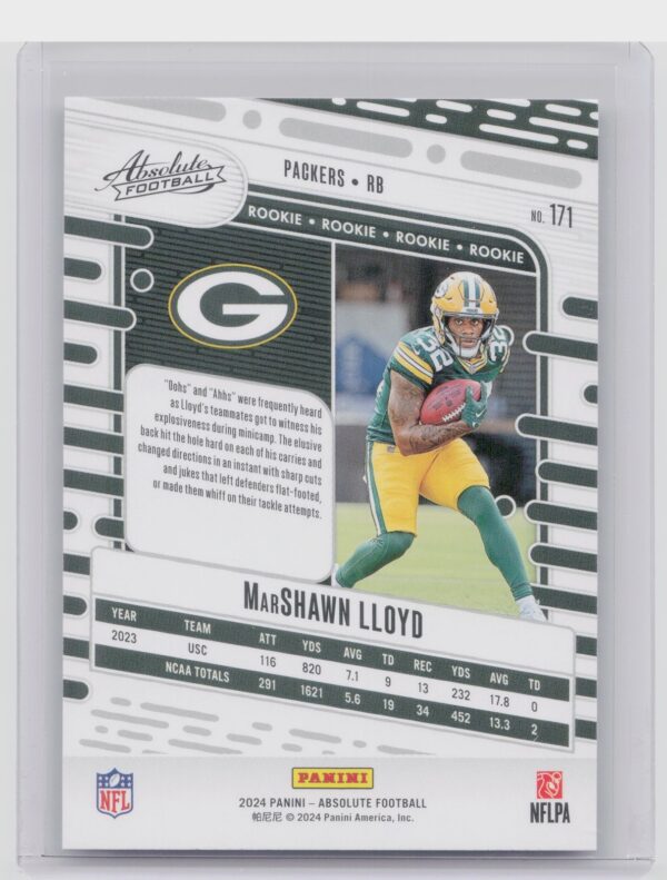 2024 Absolute Marshawn Lloyd RC 171 Packers - Image 3
