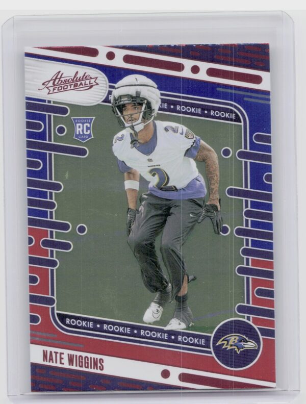 2024 Absolute Nate Wiggins Red and Blue RC 130 Ravens