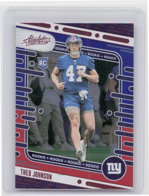 2024 Absolute Theo Johnson Red and Blue RC 179 Giants