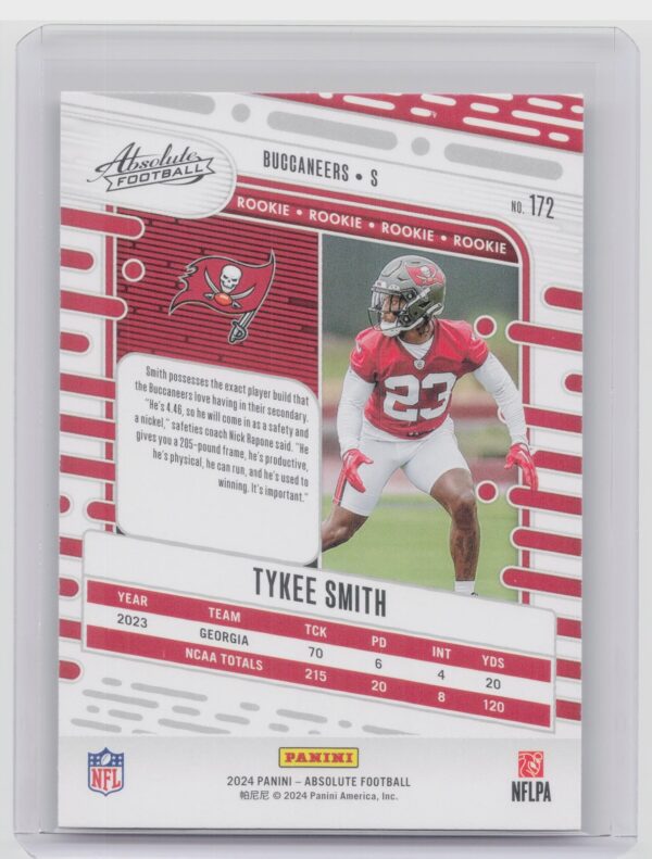 2024 Absolute Tykee Smith Red and Blue RC 172 Buccaneers - Image 3