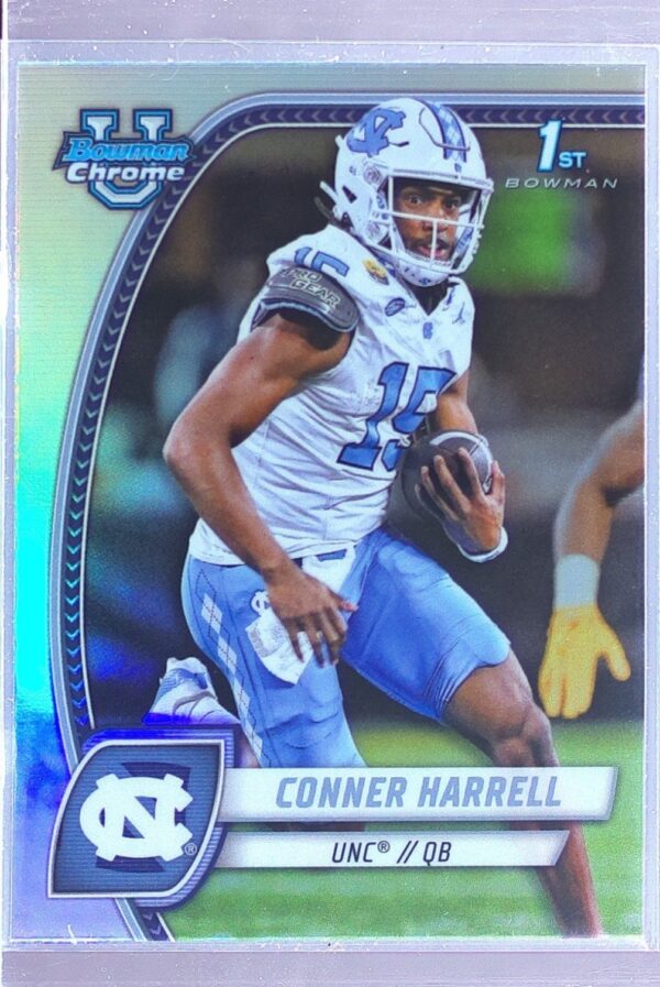 2024 Bowman University Chrome Conner Harrell Refractor RC 46 Heels