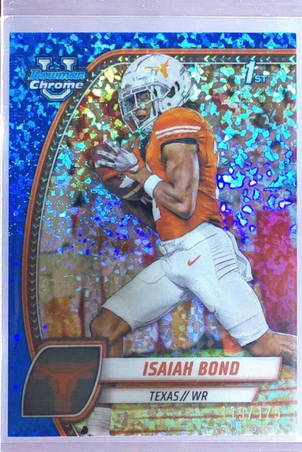 2024 Bowman University Chrome Isaiah Bond Blue Mini Diamond Refractor /175 RC 60