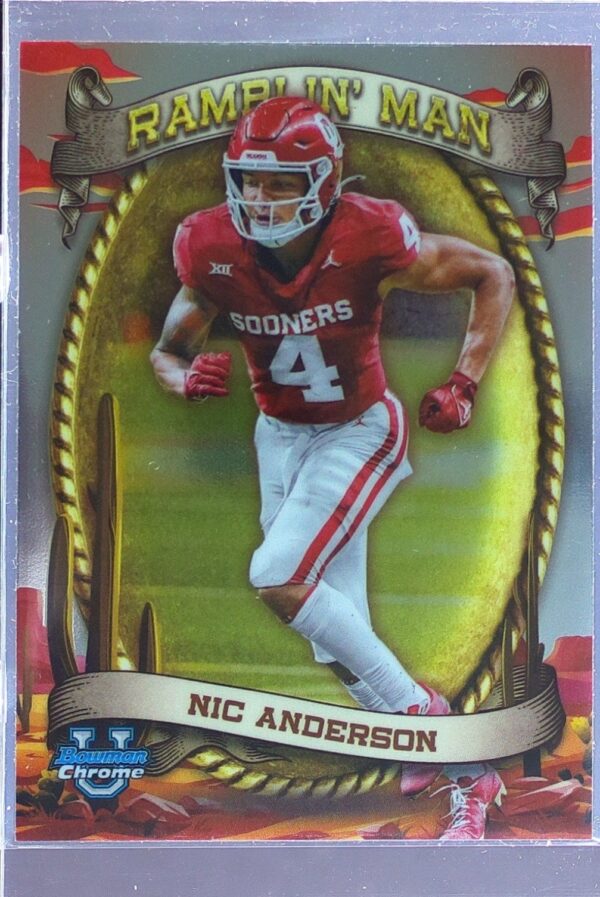 2024 Bowman University Chrome Nic Anderson #RM-11 Sooners Ramblin’ Man
