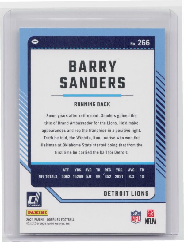 2024 Donruss Barry Sanders 266 Lions - Image 3
