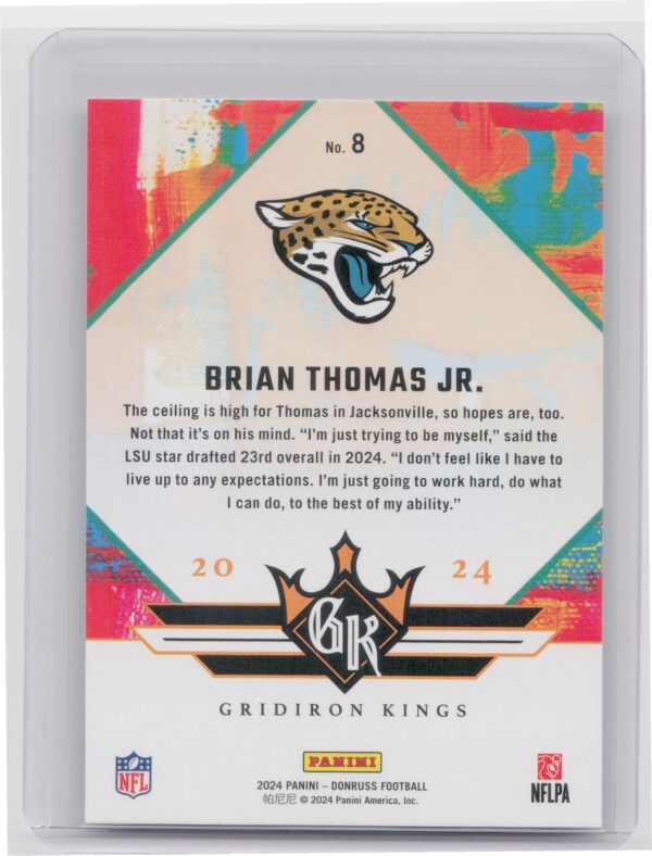 2024 Donruss Brian Thomas Jr. 8 Jaguars Rookie Gridiron Kings - Image 3
