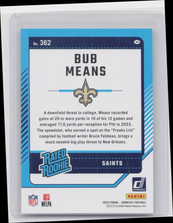 2024 Donruss Bub Means RC 362 Saints - Image 3